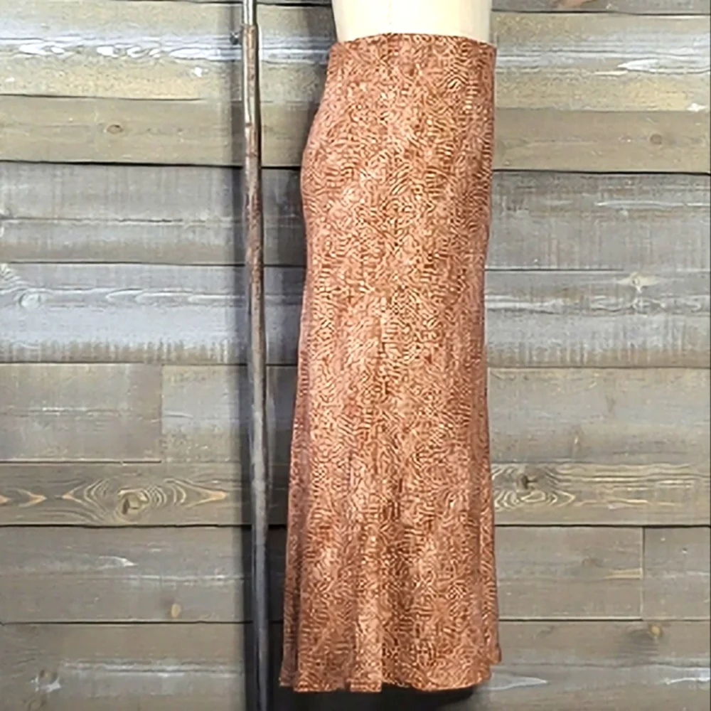 a new day Animal Print Elastic Waist Flowy Midi Skirt